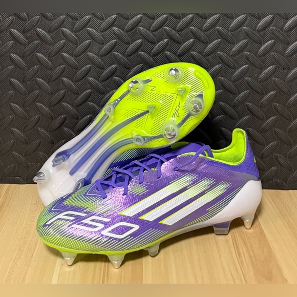 adidas F50 Elite SG Soccer Cleats Purple Green JH7633 Mens Size 7